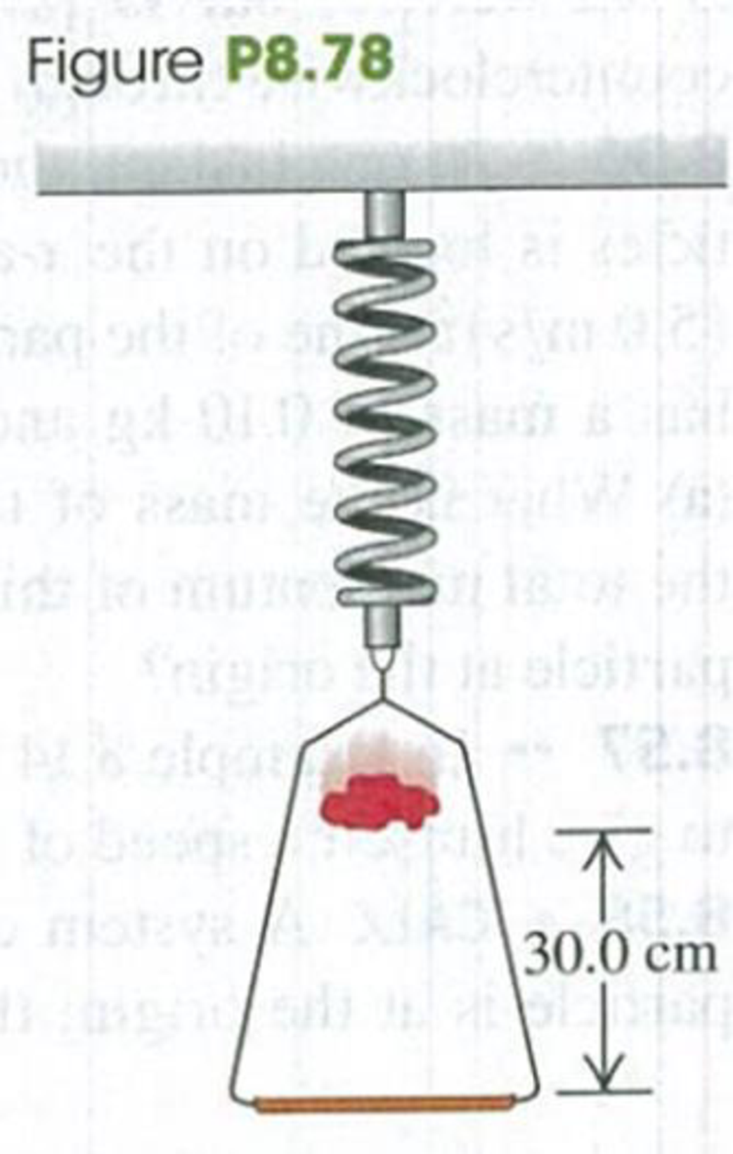 Chapter 8, Problem 8.78P, CP A 0.150-kg frame, when suspended from a coil spring, stretches the spring 0.0400 m. A 0.200-kg 