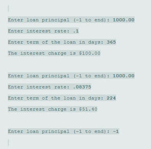 Chapter 3, Problem 3.19E, (Interest Calculator) The simple interest on a loan is calculated by the formula Interest = 