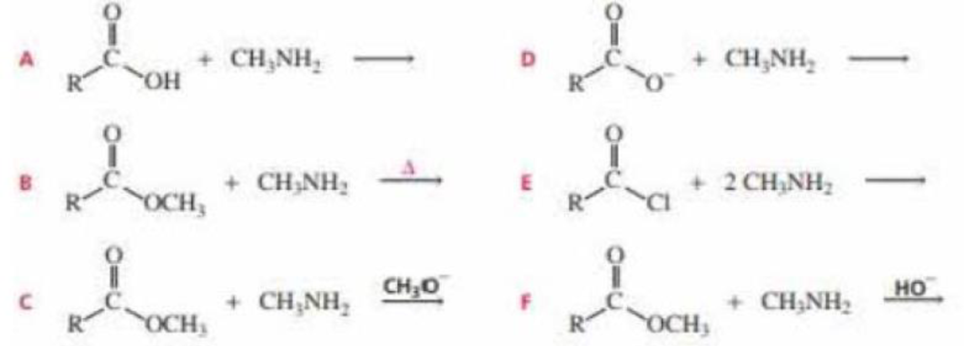 Chapter 15.11, Problem 34P, Which of the following reactions leads to the formation of an amide? 