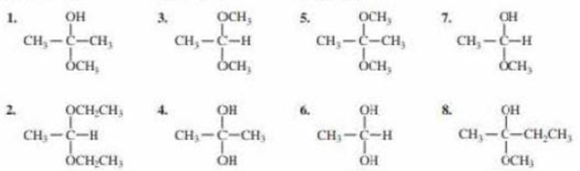 Chapter 17.12, Problem 40P, Which of the following are a. hermiacetals? b. acetals? c. hydrates? 
