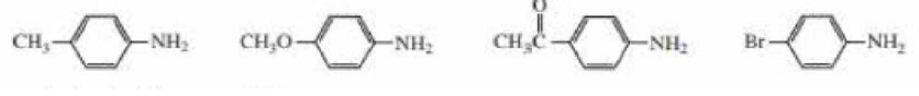 Chapter 19, Problem 53P, Rank the following substituted anilines from most basic to least basic: 