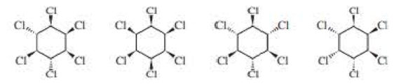 Chapter 10, Problem 55P, Which of the following hexachlorocyclohexanes is the least reactive in an E2 reaction? 
