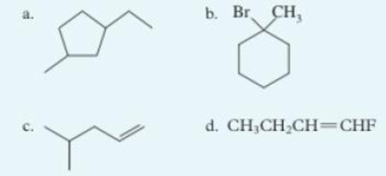 Chapter 4, Problem 4.34PP, Determine it each of the following cycloalkanes or alkenes can exist as cis-trans stereoisomers. For 