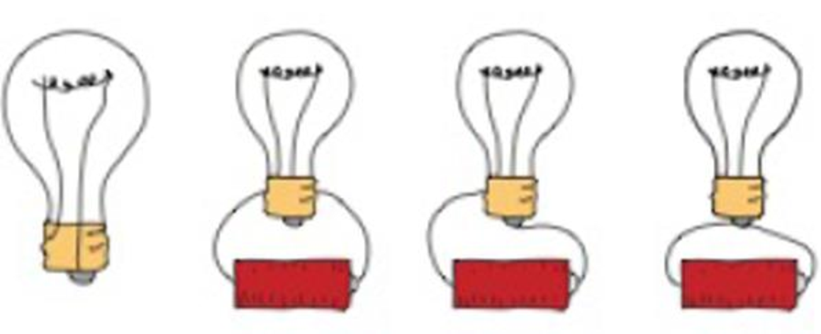 Chapter 8, Problem 119DQ, The circuit within an incandescent bulb is shown at the left. Which of the battery arrangements will 