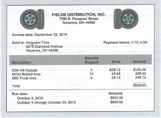 Chapter 5, Problem 5.16E, Journalizing purchase transactions from an invoice Kingston Tires received the following invoice 