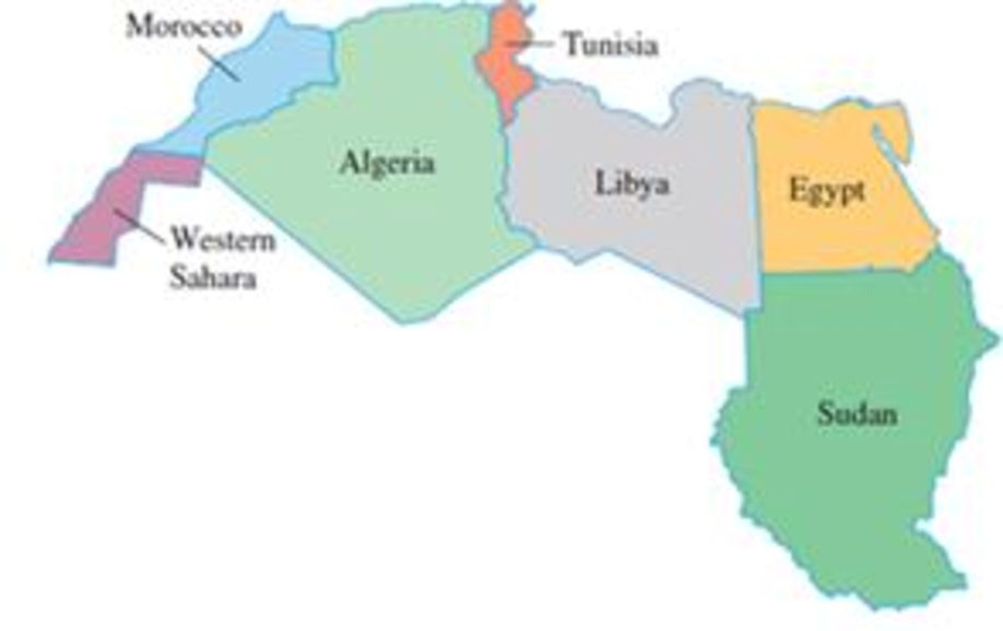 Chapter 13.1, Problem 26E, Northern Africa The map below shows the countries of Algeria (A), Egypt (E), Libya (L), Morocco (M), 