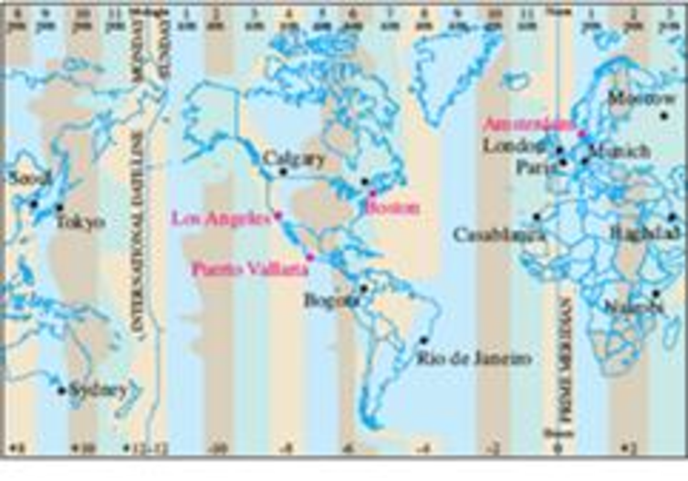 Chapter 5.2, Problem 65E, Time Zone Calculations Part of a World Standard Time Zones chart used by airlines and the United 