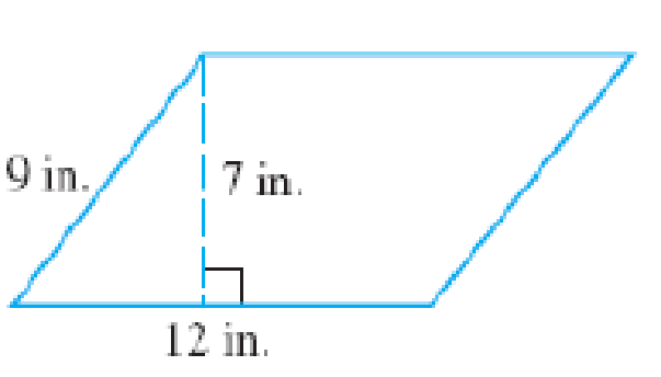 Chapter 8, Problem 17RE, In Exercises 15-18, determine (a) the area and (b) the perimeter of the figure. 17. 