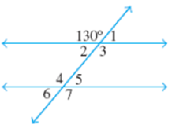 Chapter 8.1, Problem 71E, In Exercises 7174, parallel lines are cut by the transversal shown. Determine the measures of 1 