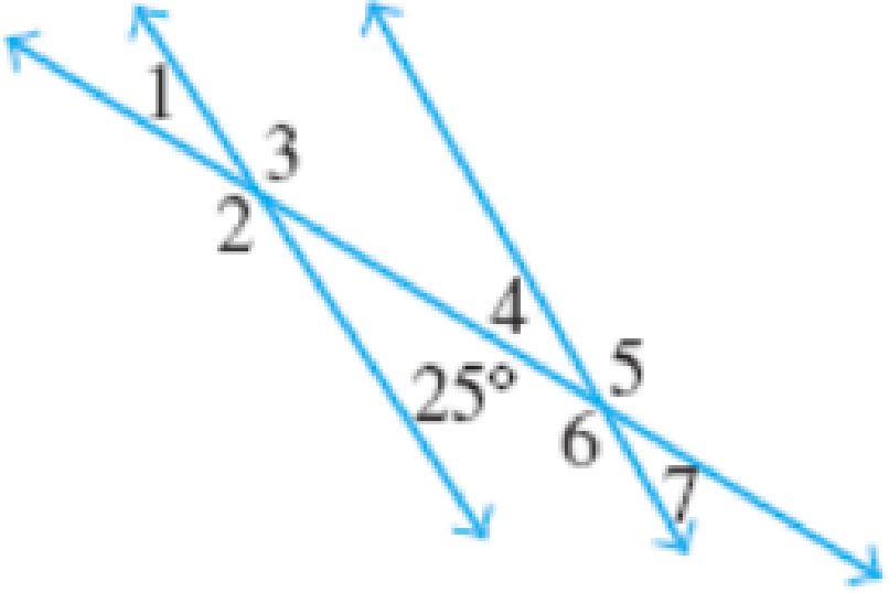 Chapter 8.1, Problem 73E, In Exercises 7174, parallel lines are cut by the transversal shown. Determine the measures of 1 