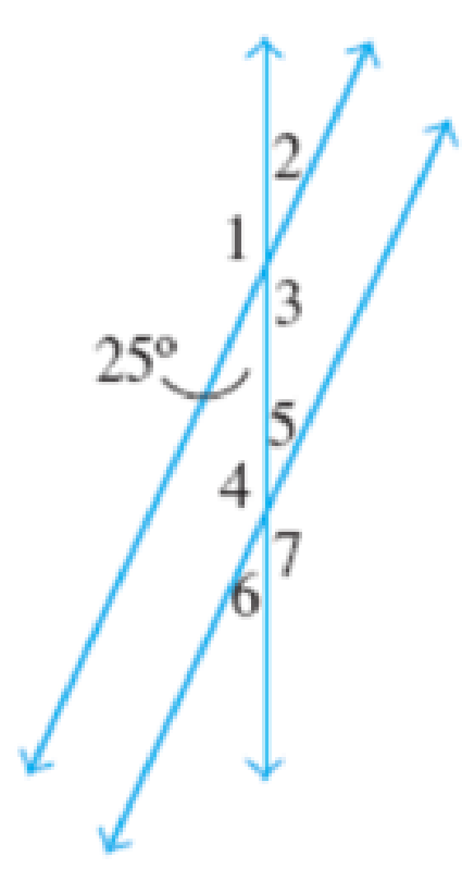Chapter 8.1, Problem 74E, In Exercises 7174, parallel lines are cut by the transversal shown. Determine the measures of 1 