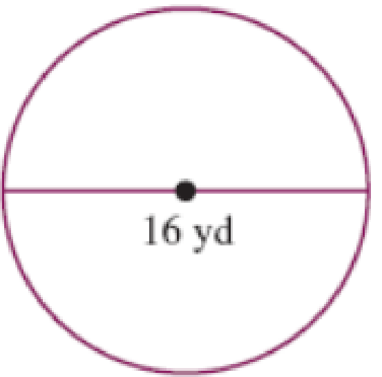 Chapter 8.3, Problem 18E, In Exercises 1518, determine (a) the area and (b) the circumference of the circle. Use the  key on 
