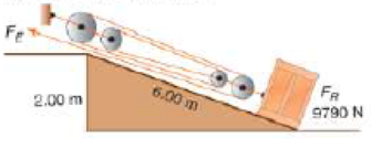 Chapter 10.8, Problem 1P, The box shown in Fig. 10.24 being pulled up an inclined plane using the indicated pulley system 
