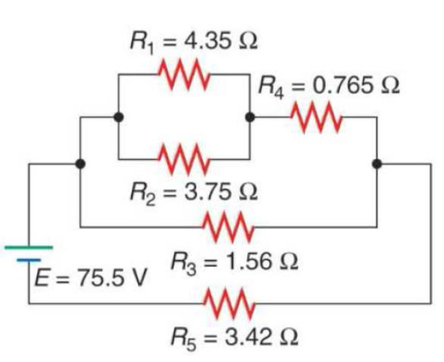 Chapter 17, Problem 29RP, Find the voltage drop across R5 in Fig. 17.82. Figure 17.82 