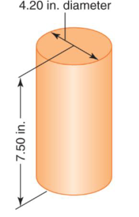 Chapter 2.3, Problem 2P, Find the volume of a cylinder whose height is 7.50 in. and diameter is 4.20 in. (Fig. 24). Figure 