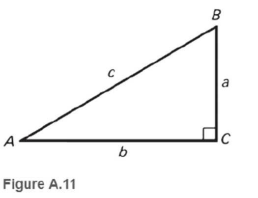 Chapter A.5, Problem 10P, Use right triangle ABC in Fig. A.11 to fill in each blank. 10. The angle adjacent to side b is 