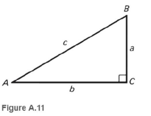 Chapter A.5, Problem 2P, Problems A.5 Use right triangle ABC in Fig. A.11 to fill in each blank. 2. The side opposite angle B 