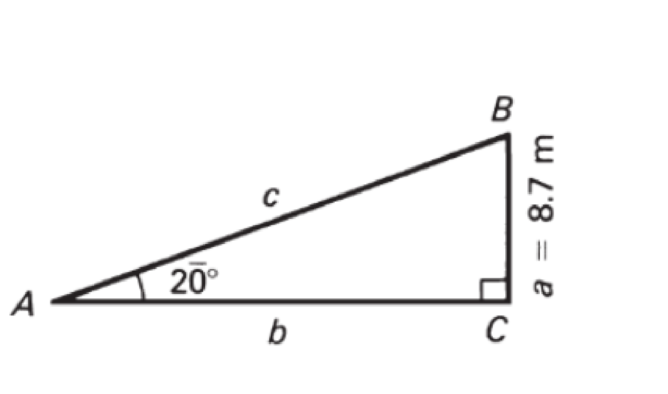 Chapter A.5, Problem 47P, Solve each triangle (find the missing angles and sides) using trigonometric ratios. 47. 