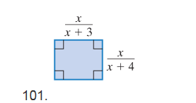 Chapter 7.4, Problem 101ES, In Exercises 101—102, express the perimeter of each rectangle as a single rational expression. 