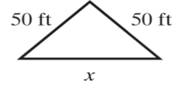 Chapter 1.8, Problem 107E, One Step Further Find the mission side of the following triangle if the perimeter is 170 feet. 