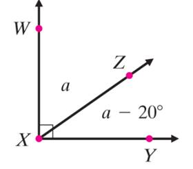 Chapter 10.3, Problem 44E, Given that WXY is a right angle, find the value of a. 
