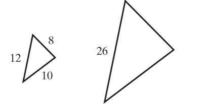 Chapter 10.7, Problem 14E, Two triangles are similar. The smaller triangle has sides 8 inches, 10 inches, and 12 inches. The 