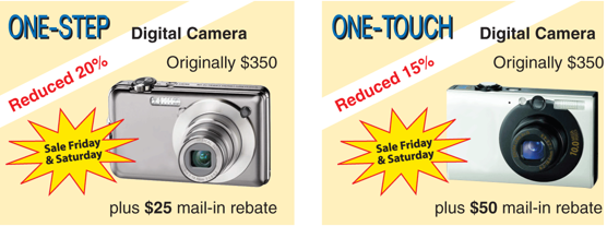 Chapter 8, Problem 32T, If both digital cameras in the advertisements below offer the same features and quality, which one 