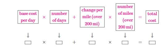 Chapter 8.4, Problem 49E, Fill in the boxes to complete each problem. Rental Car Cost A compact car from Day One Rental 