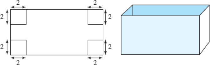 Chapter 7.6, Problem 33E, Constructing a Box A rectangular piece of cardboard with area 180 square inches is made into an open 