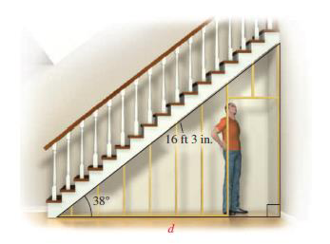 Chapter 6.2, Problem 21E, Framing a Closet. Sam is framing a closet under a stairway. The stairway is 16 ft 3 in. long, and 