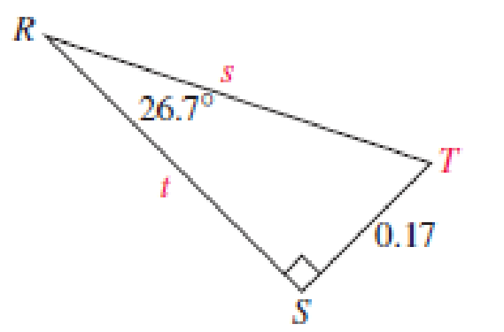 Chapter 6.2, Problem 4E, In Exercises 1–6, solve the right triangle.
4. 
 