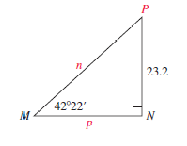 Chapter 6.2, Problem 5E, In Exercises 1–6, solve the right triangle.
5. 
 