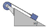 Chapter 10, Problem 57P, A 2.4-kg block rests on a slope and is attached by a string of negligible mass to a solid drum of 