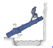 Chapter 12, Problem 35P, Climbers attempting to cross a stream place a 340-kg log against a vertical, frictionless ice cliff 