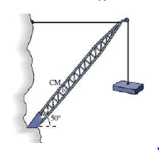 Chapter 12, Problem 36P, A crane in a marble quarry is mounted on the quarrys rock walls and is supporting a 2500-kg marble 