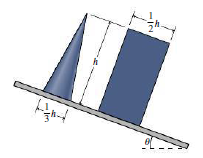 Chapter 12, Problem 50P, A uniform solid cone of height h and base diameter 13h sits on the board of Fig. 12.27. The 