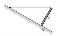 Chapter 12, Problem 53P, A uniform pole of mass M is at rest on an incline of angle  secured by a horizontal rope as shown in 