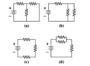Chapter 25, Problem 2FTD, All the resistors in Fig. 25.24 have the same resistance. In which circuits does the battery supply 