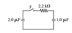 Chapter 25, Problem 58P, In Fig. 25.35 the 2.0-F capacitor is charged to 150 V, while the 1.0-F capacitor is initially 