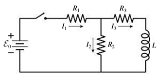 Chapter 27, Problem 61P, In Fig. 27.40, take 0 = 12 V, R1 = 4.0 , R2 = 8.0 , and R3 = 2.0 . Find current I2 (a) immediately 