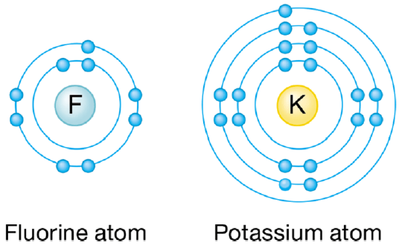 Chapter 2, Problem 11TYK, The diagram below shows the arrangement of electrons around the nucleus of a fluorine and a 