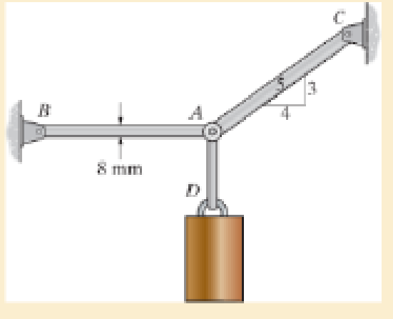 Chapter 1.5, Problem 1.12FP, Determine the average normal stress in rod AB if the load has a mass of 50 kg. The diameter of rod 