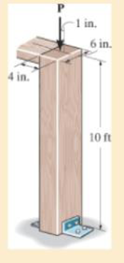 Chapter 13, Problem 13.2RP, The wood column has a thickness of 4 in. and a width of 6 in. Using the NFPA equations of Sec.13.6 