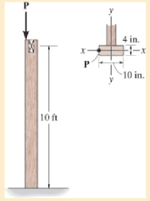 Chapter 13.5, Problem 53P, Assume that the wood column is pin connected at its base and top. Determine the maximum eccentric 