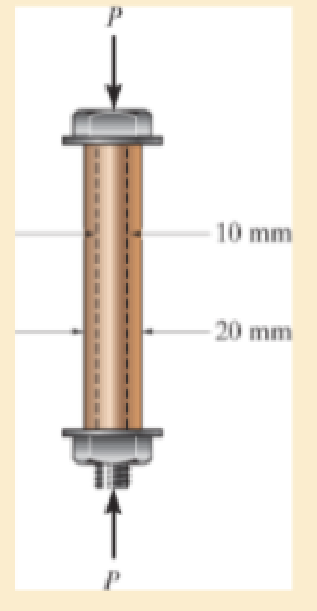Chapter 4.5, Problem 41P, The 10-mm-diameter steel bolt is surrounded by a bronze sleeve. The outer diameter of this sleeve is 