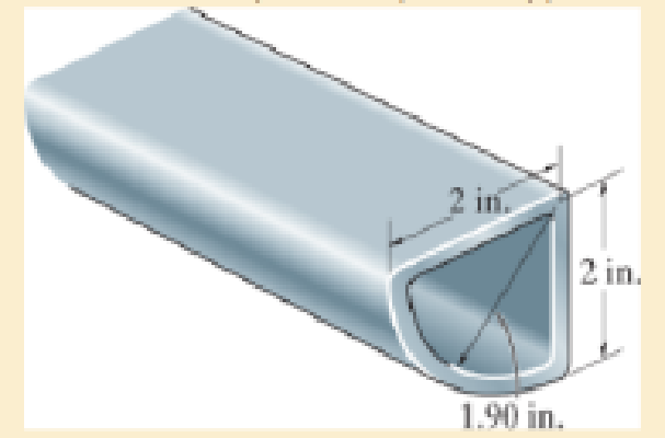 Chapter 5.7, Problem 5.103P, is applied to the tube If the wall thickness is 0.1 in., determine the average shear stress in the 