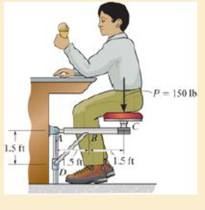 Chapter 6.2, Problem 6.10P, Members ABC and BD of the counter chair are rigidly connected at B and the smooth collar at D is 