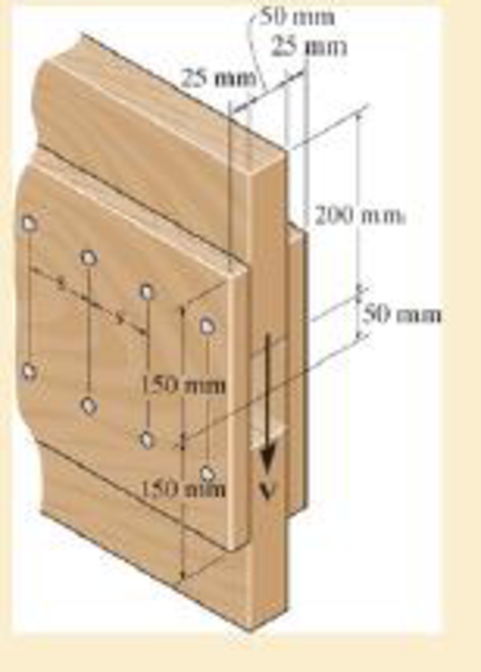 Chapter 7.3, Problem 7.8FP, The boards are bolted together to form the built-up beam. If the beam is subjected to a shear force 