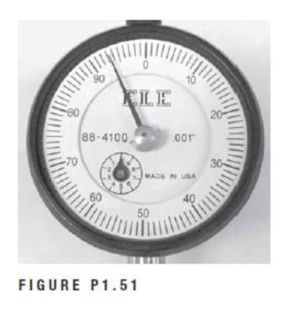 Chapter 1, Problem 1.51QP, Referring to the dial gauge shown in Figure P1.51, determine a.Accuracy b.Sensitivity c.Range, given 