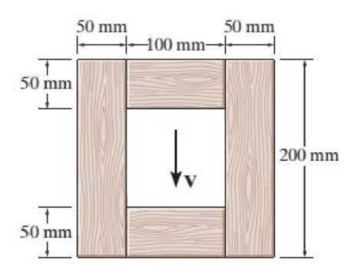 Chapter 12.2, Problem 6P, The wood beam has an allowable shear stress of allow = 7 MPa. Determine the maximum shear force V 